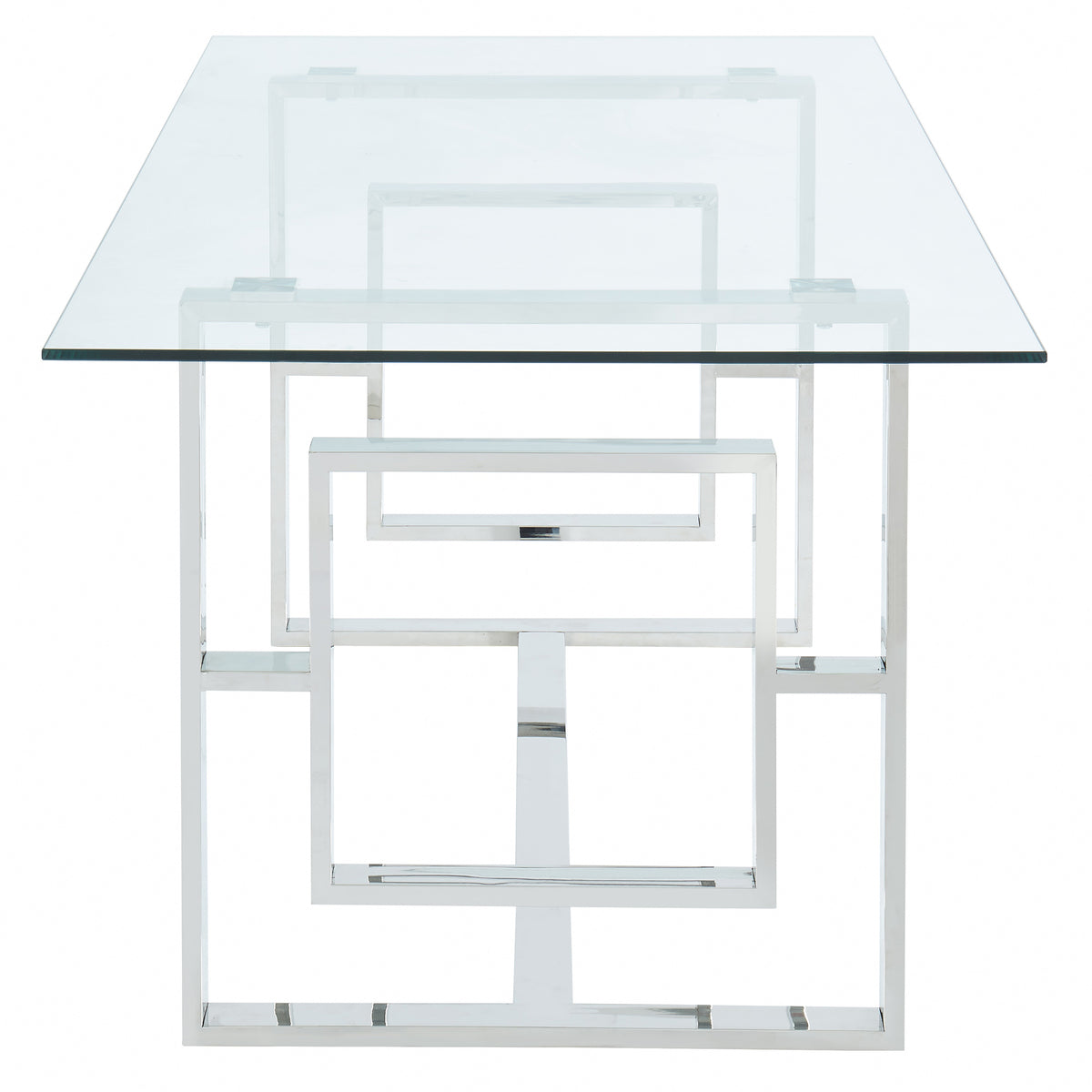 Eros Rectangular Dining Table, 71″ (Silver)