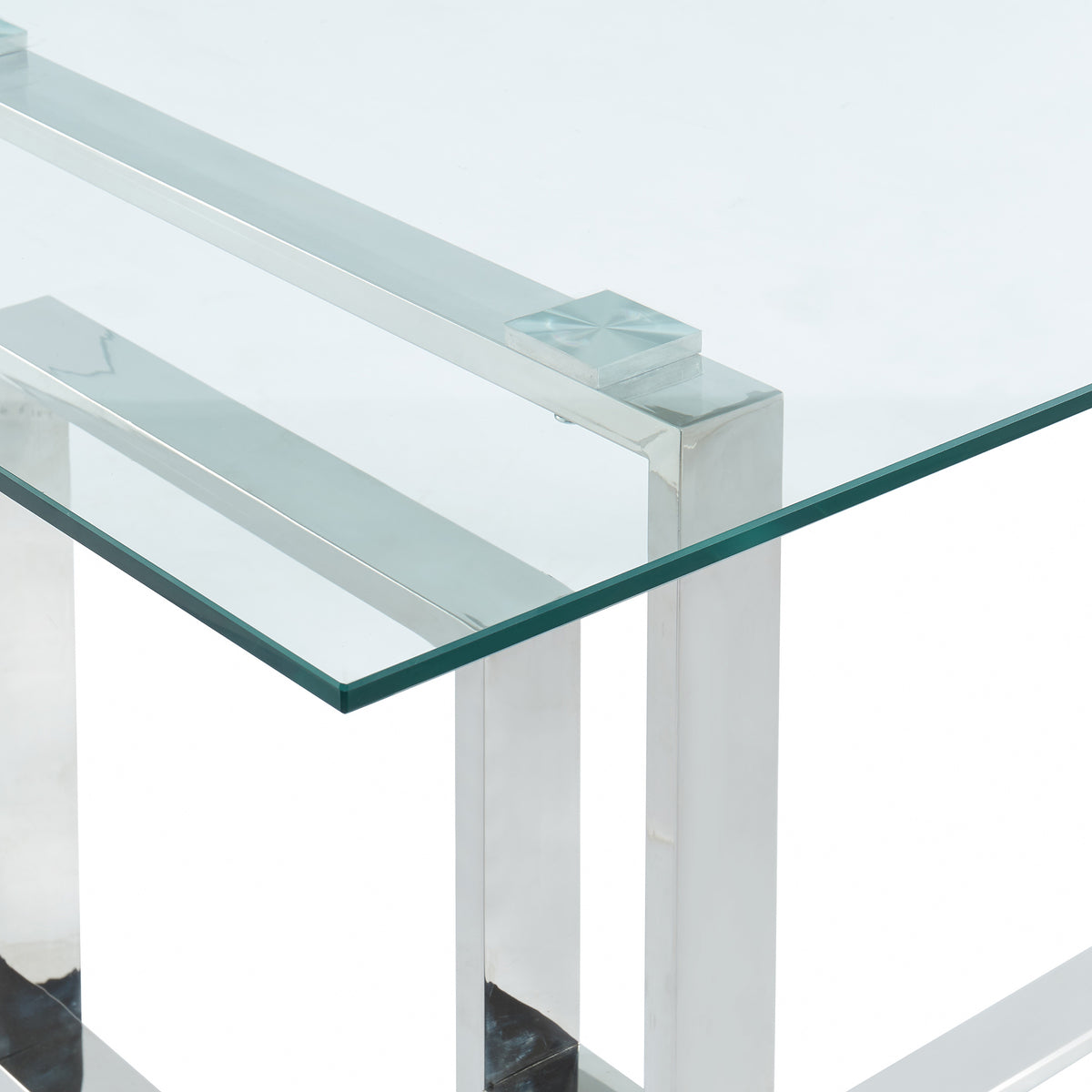 Eros Rectangular Dining Table, 71″ (Silver)