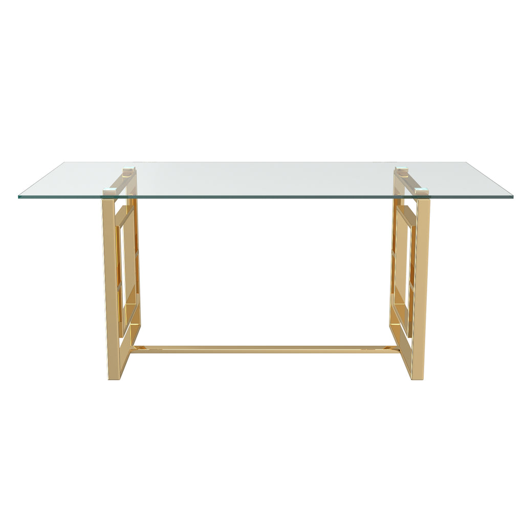 Eros Rectangular Dining Table, 71″ (Gold)