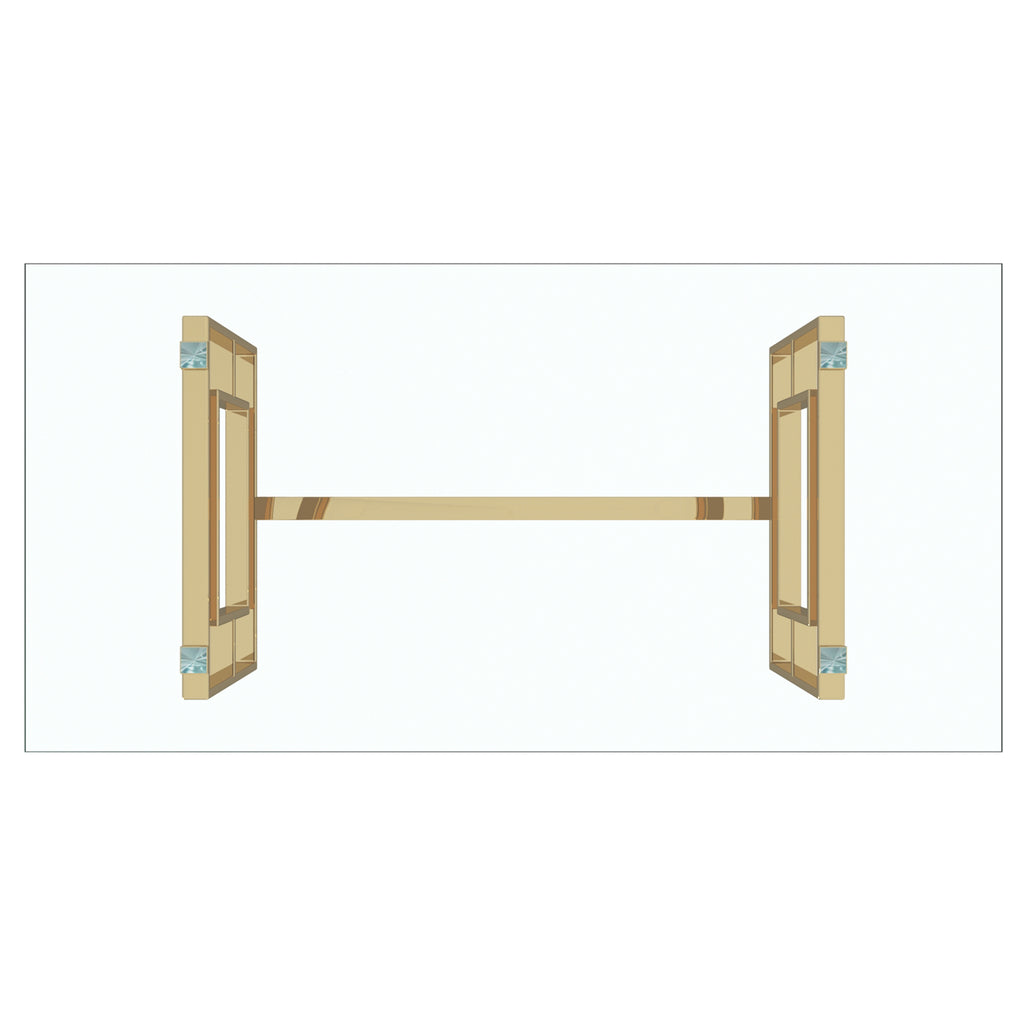 Eros Rectangular Dining Table, 71″ (Gold)