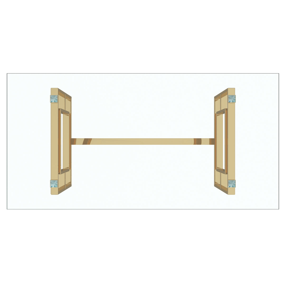 Eros Rectangular Dining Table, 71″ (Gold)