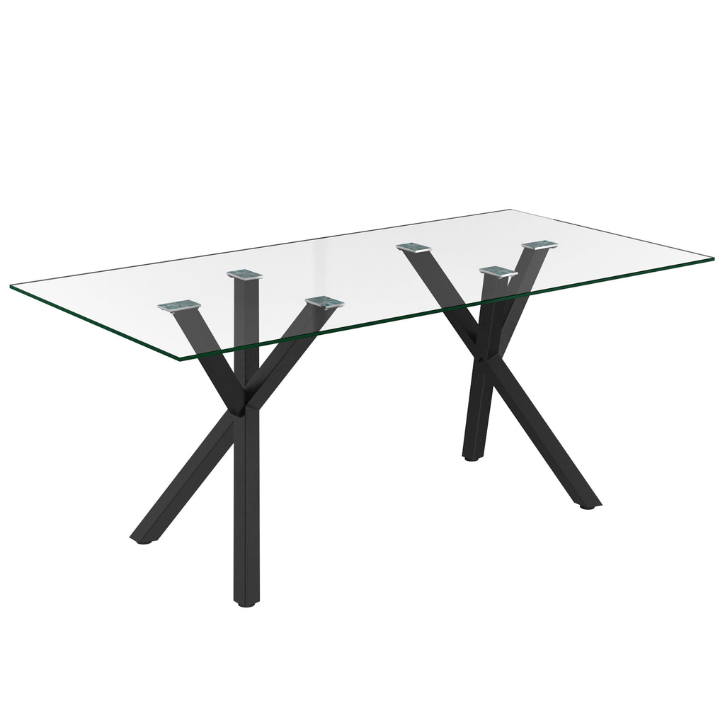 Stark Rectangular Dining Table, 71″ (Black)