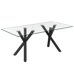 Stark Rectangular Dining Table, 71″ (Black)