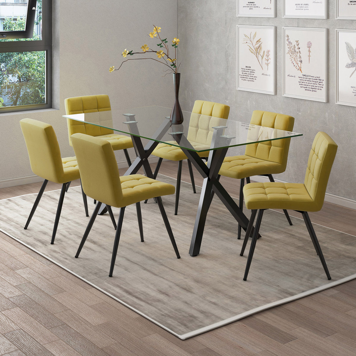 Stark Rectangular Dining Table, 71″ (Black)