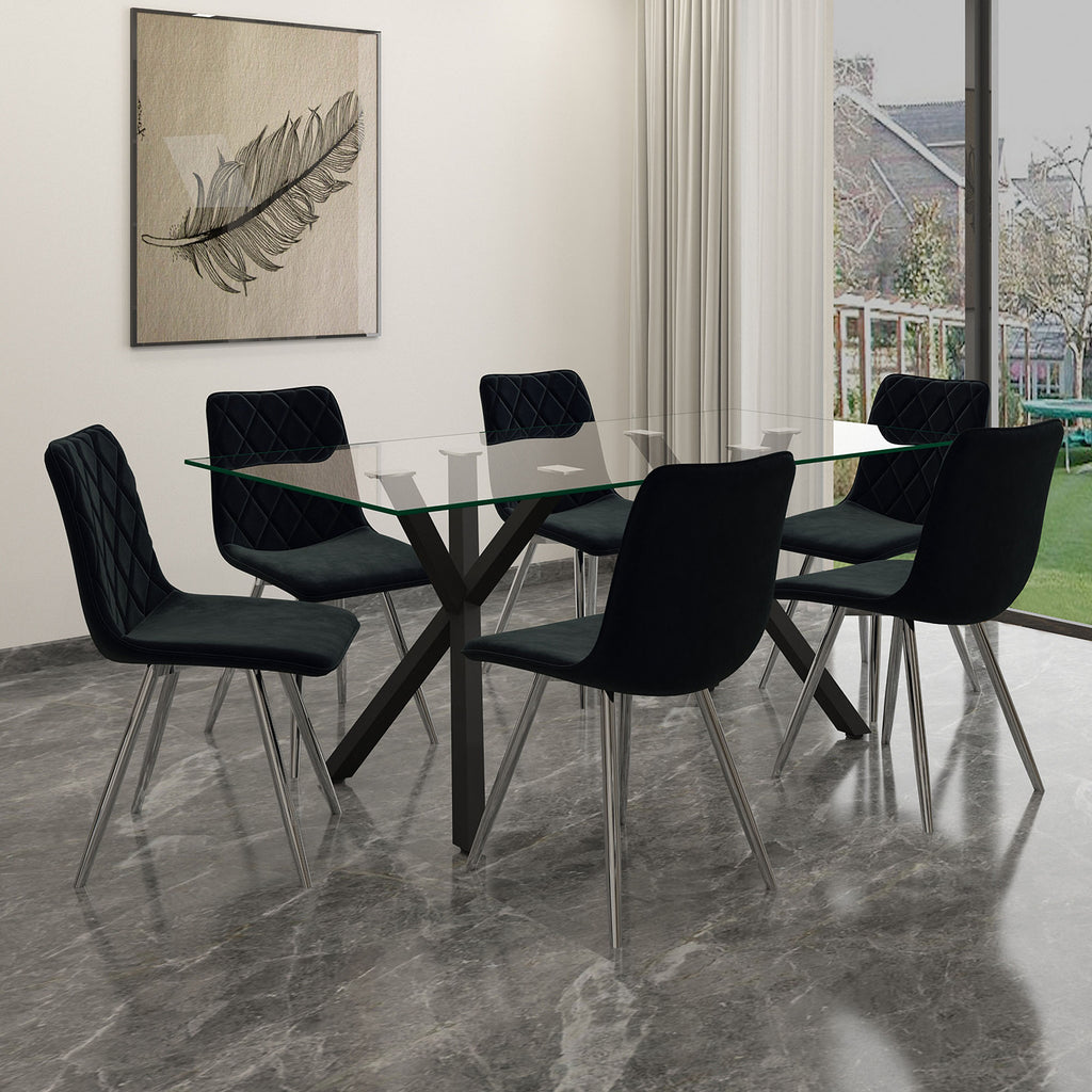Stark Rectangular Dining Table, 71″ (Black)