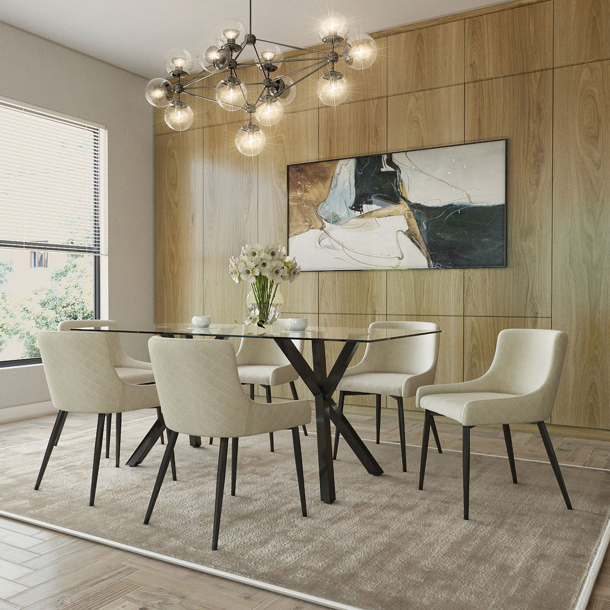 Stark Rectangular Dining Table, 71″ (Black)