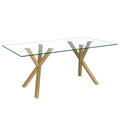 Stark Rectangular Dining Table, 71″ (Aged Gold)