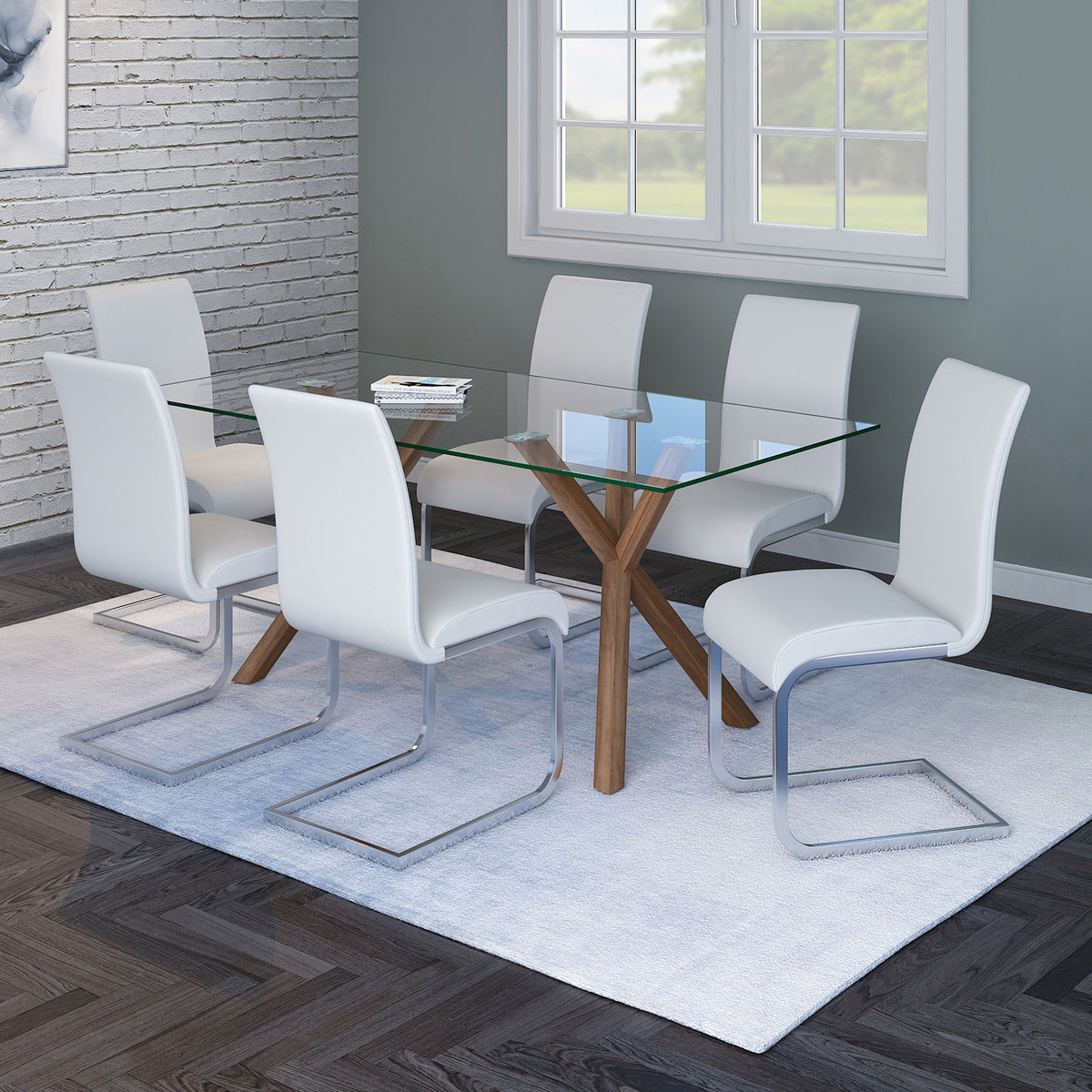 Stark Rectangular Dining Table, 71″ (Walnut)