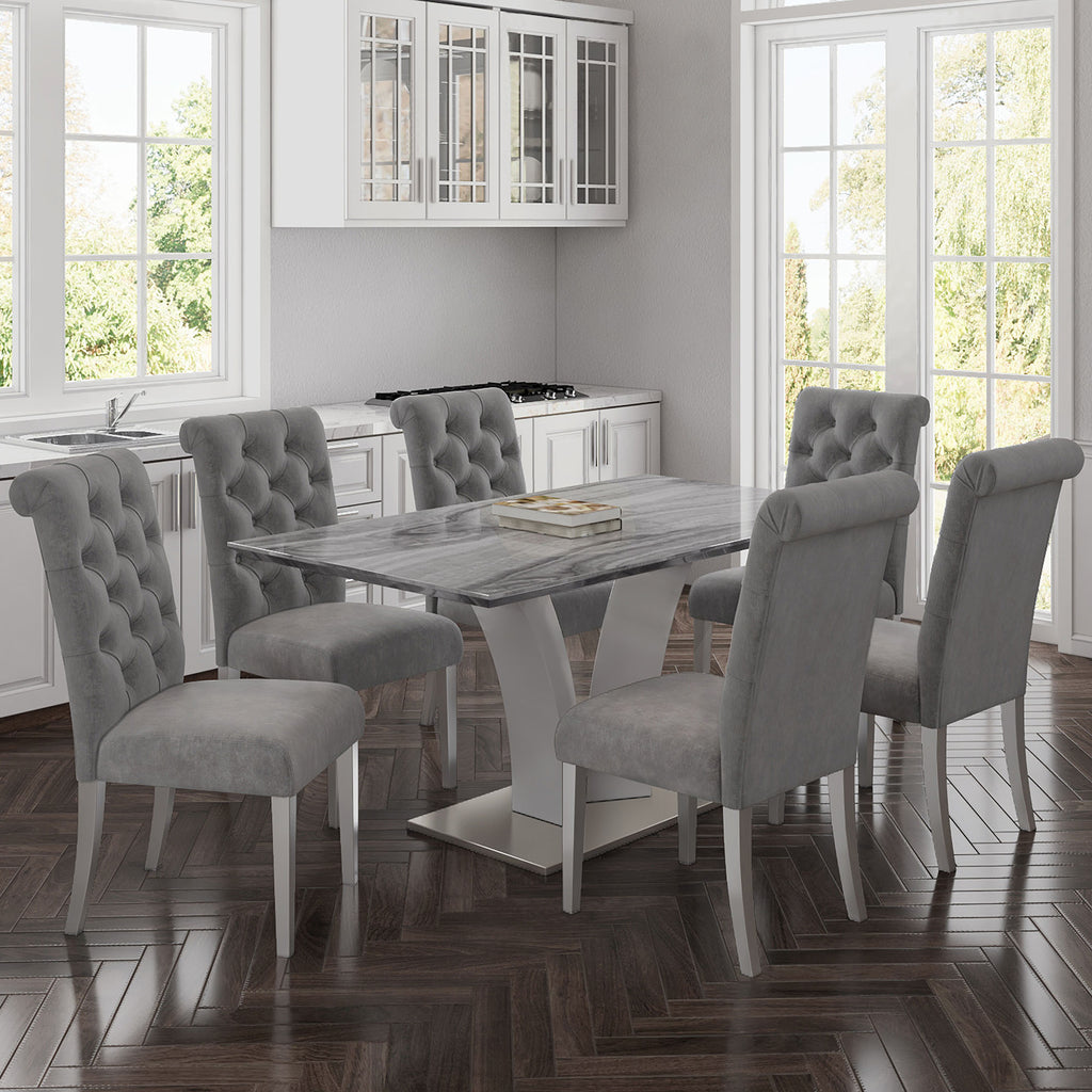 Napoli Rectangular Dining Table, 63″ (Light Grey)