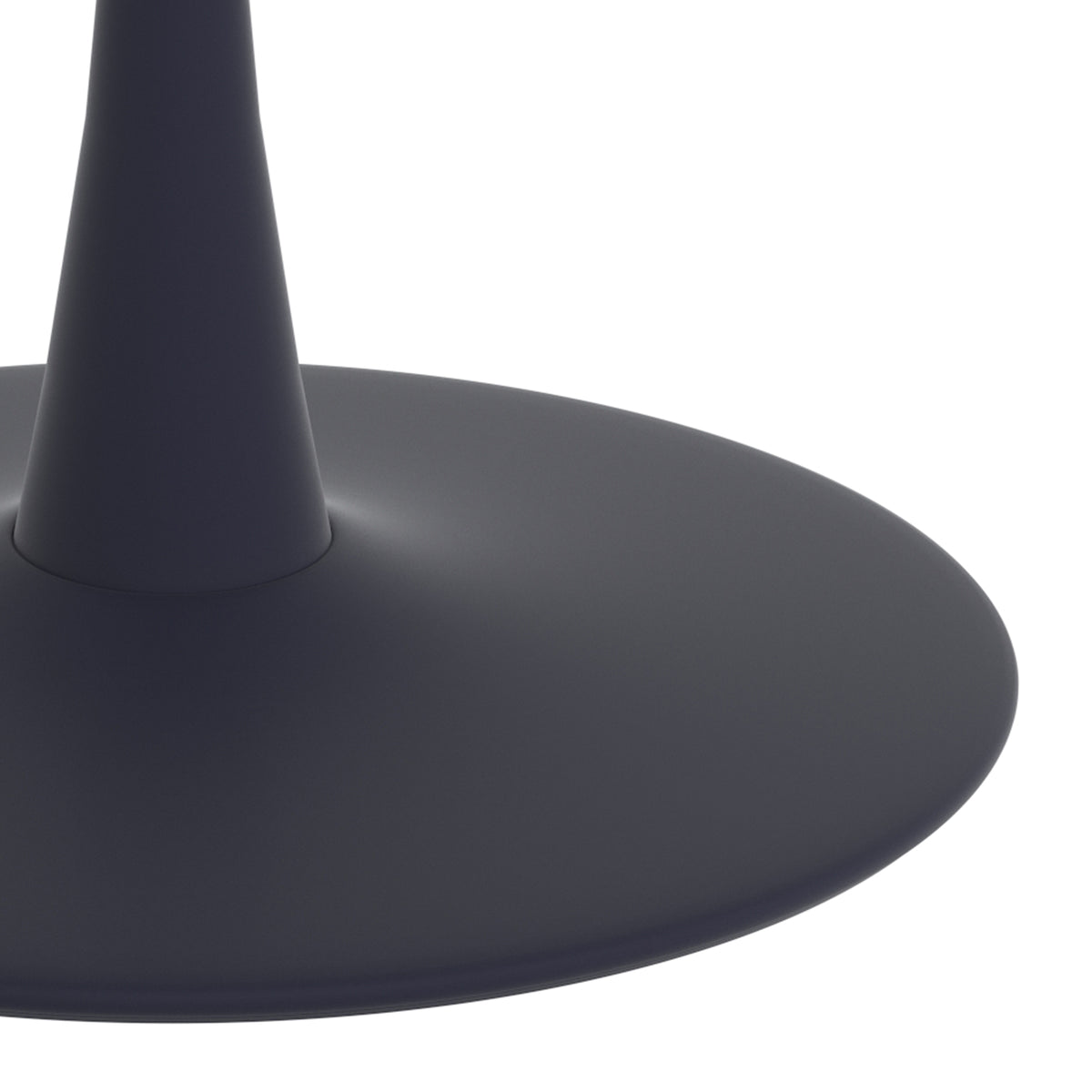 Zilo Round Pedestal Dining Table, 48″ (White Faux Marble and Black)
