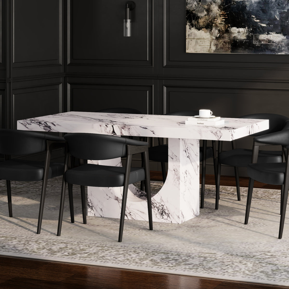 Aurelia Rectangular Dining Table, 71″ (Bulgari White)