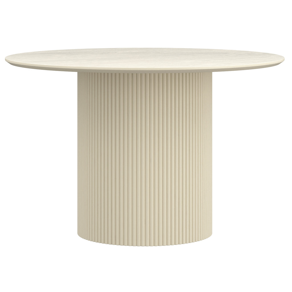 Tovas Round Dining Table, 47″ (Ivory)
