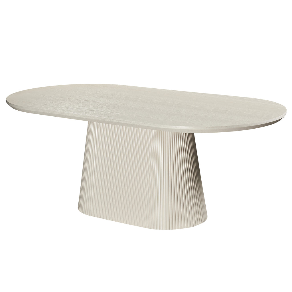 Tovas Oval Dining Table, 79″ (Ivory)