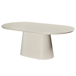 Tovas Oval Dining Table, 79″ (Ivory)