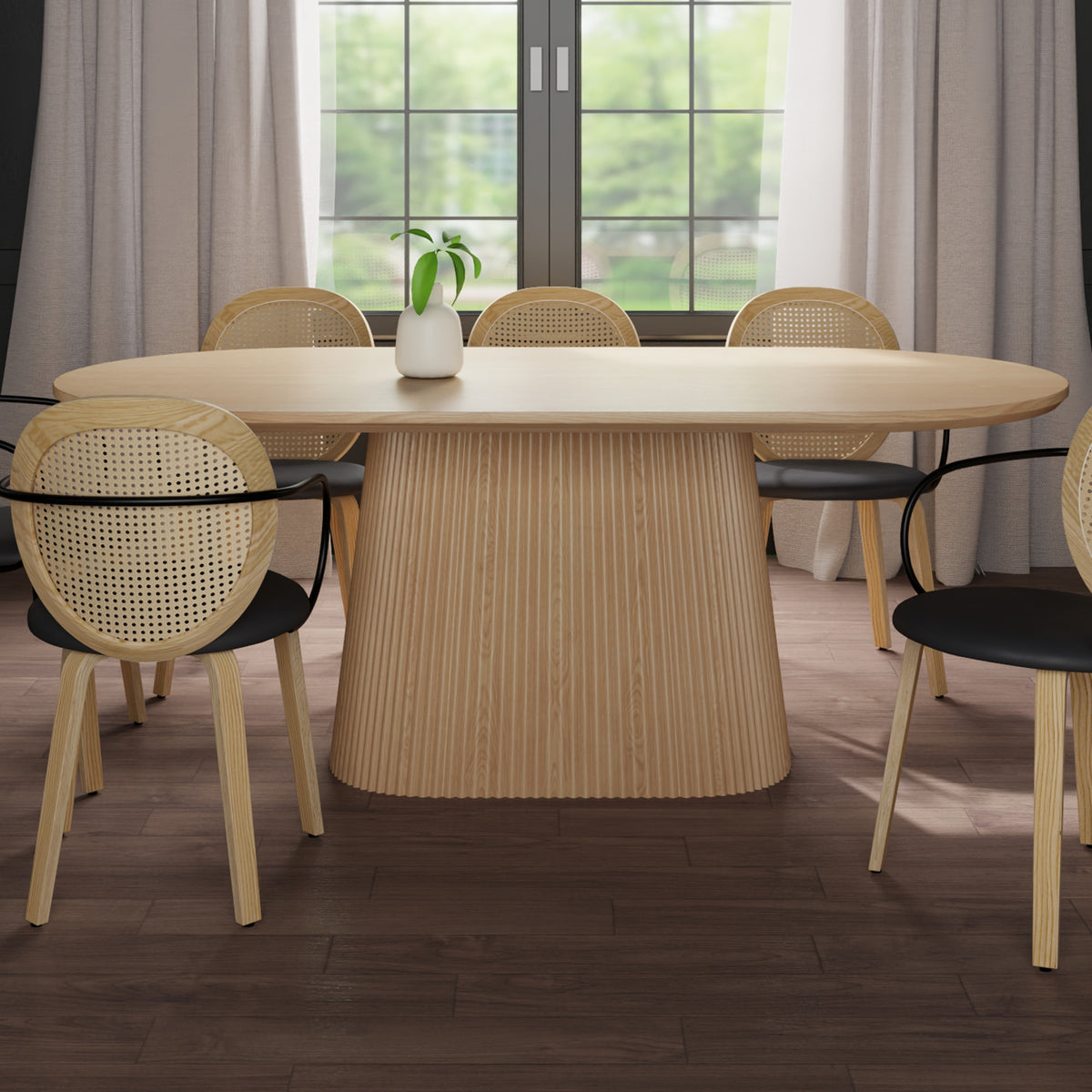Tovas Oval Dining Table, 79″ (Natural)