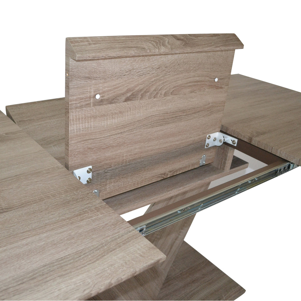 Eclipse Dining Table with Extension, 63″-87″ (Washed Oak)
