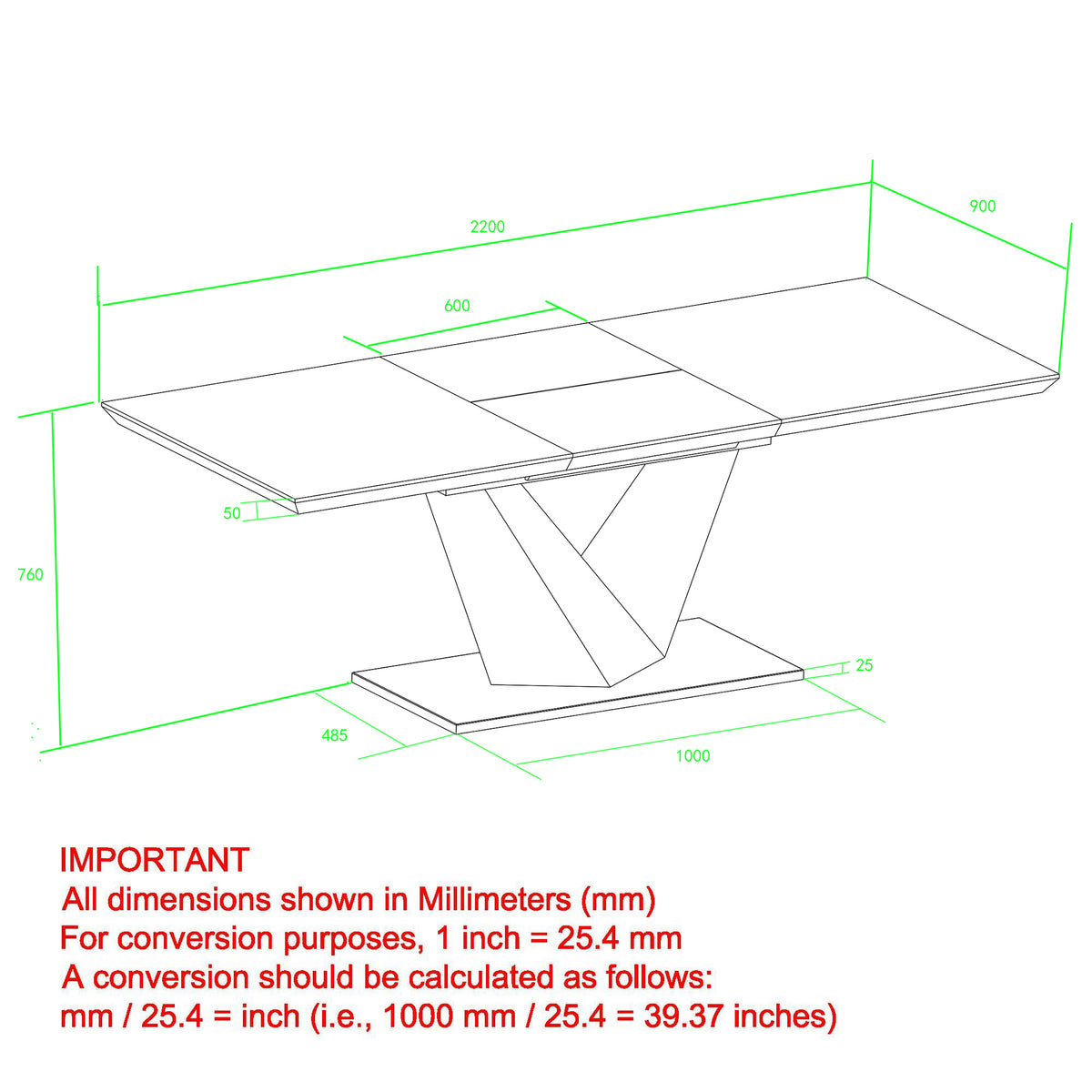 Eclipse Dining Table with Extension, 63″-87″ (Washed Oak)