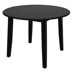 Conrad Round Drop-Leaf Dining Table, 42″ (Black)