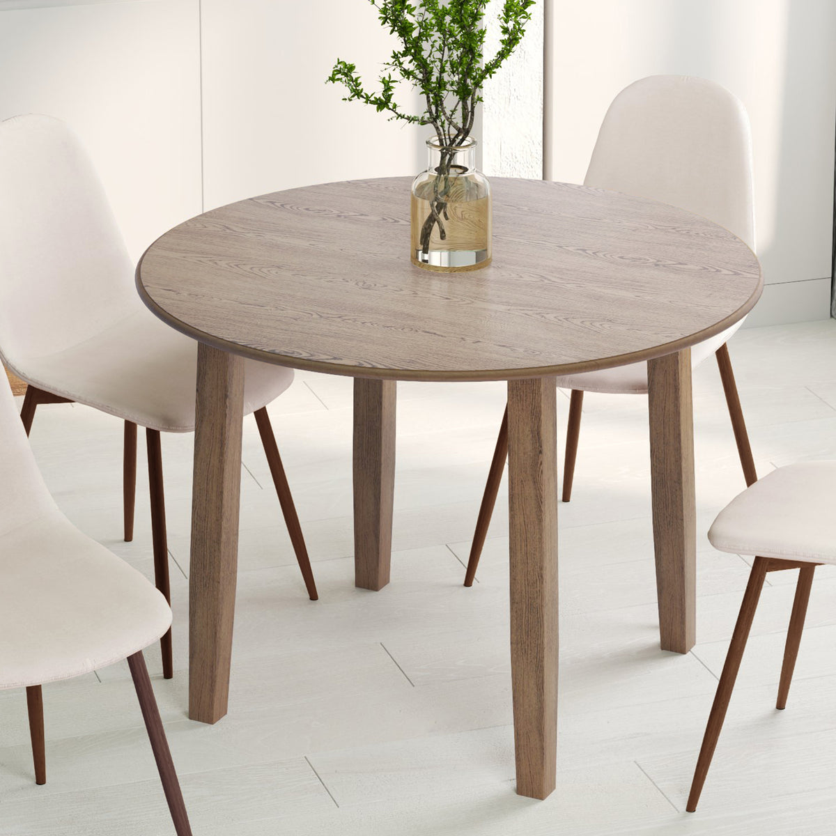 Conrad Round Drop-Leaf Dining Table, 42″ (Walnut)