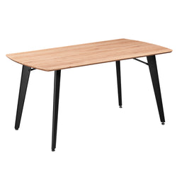 Leon Rectangular Dining Table, 59″ (Natural and Black)