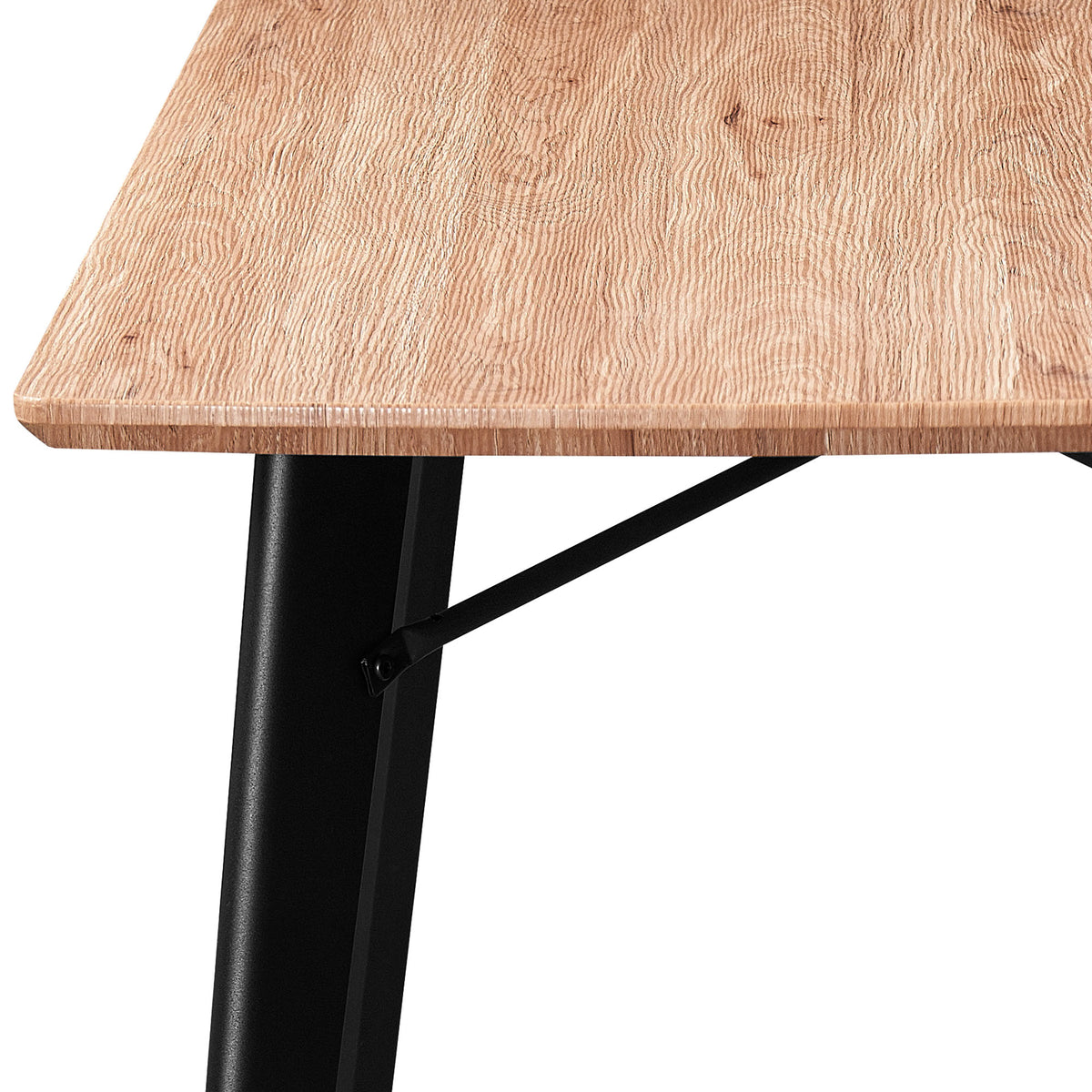 Leon Rectangular Dining Table, 59″ (Natural and Black)
