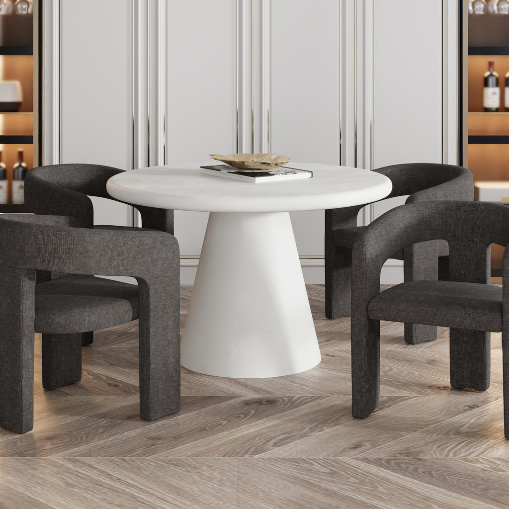 Galio Round Dining Table, 47″ (White)