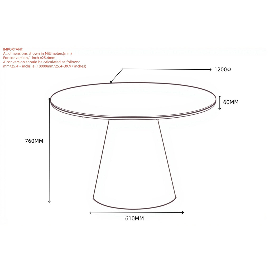 Galio Round Dining Table, 47″ (White)