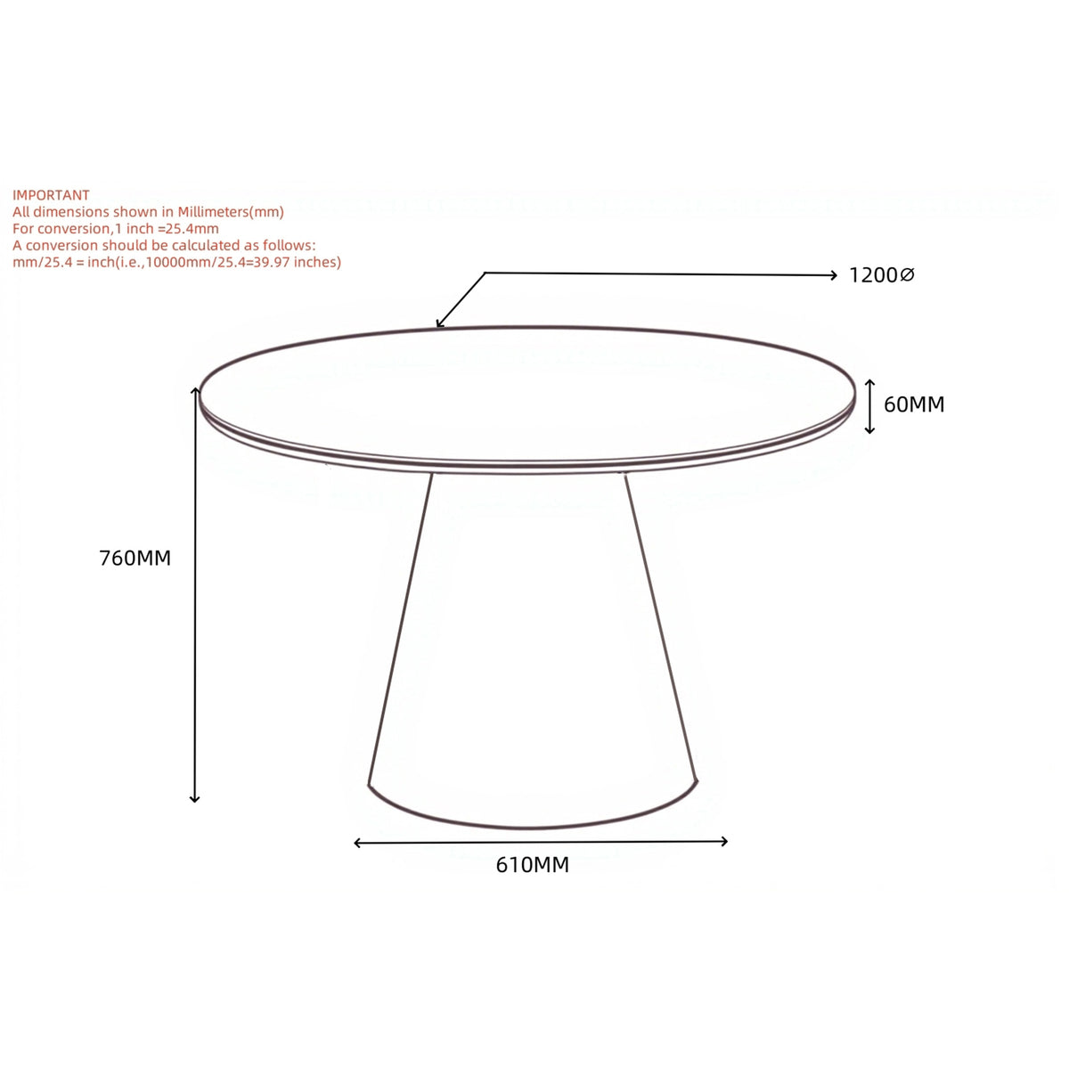 Galio Round Dining Table, 47″ (White)