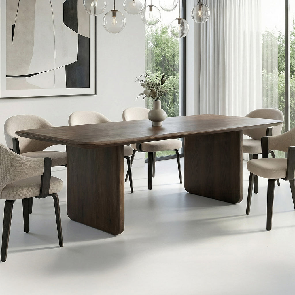Bazul Rectangular Dining Table, 78″ (Mocha)