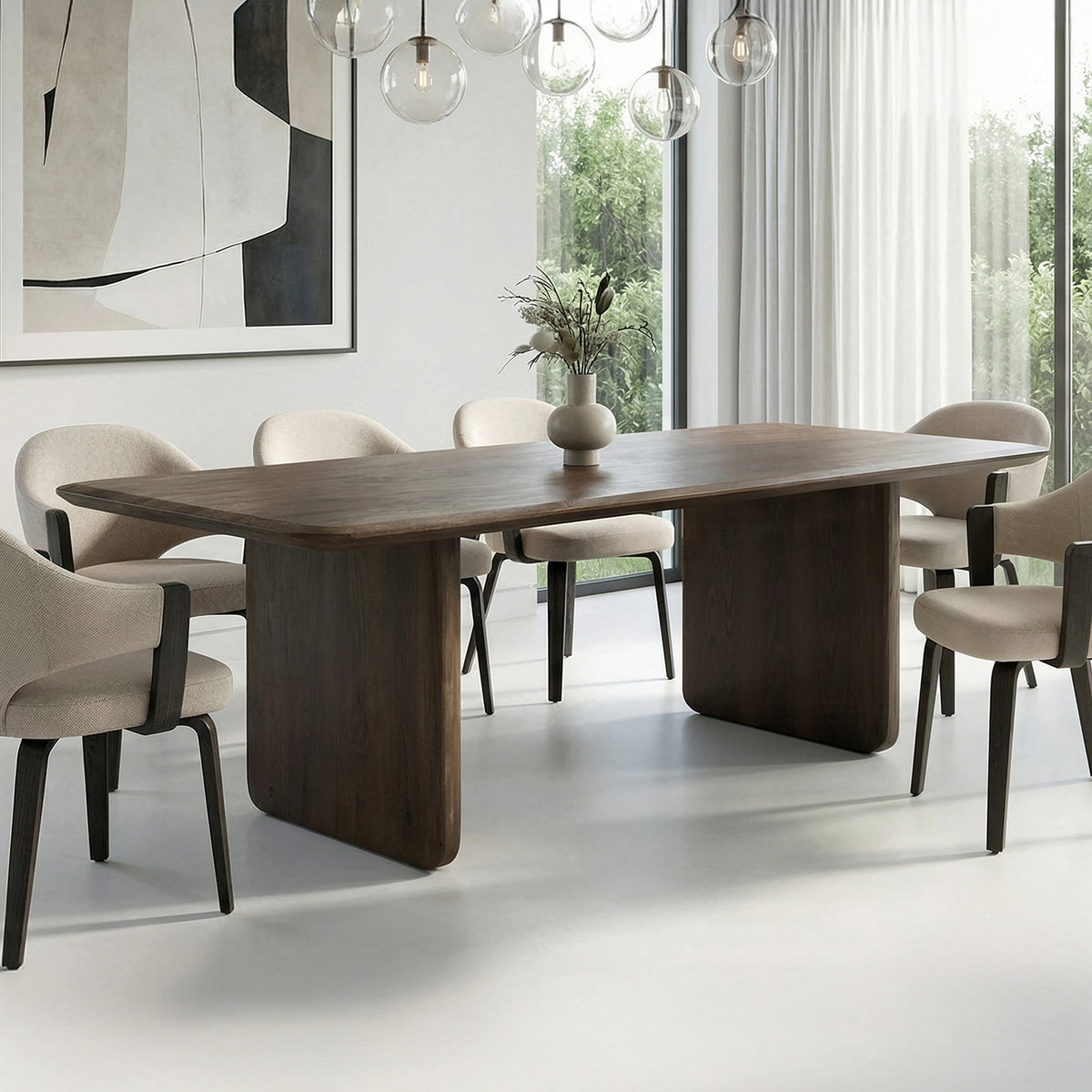 Bazul Rectangular Dining Table, 78″ (Mocha)