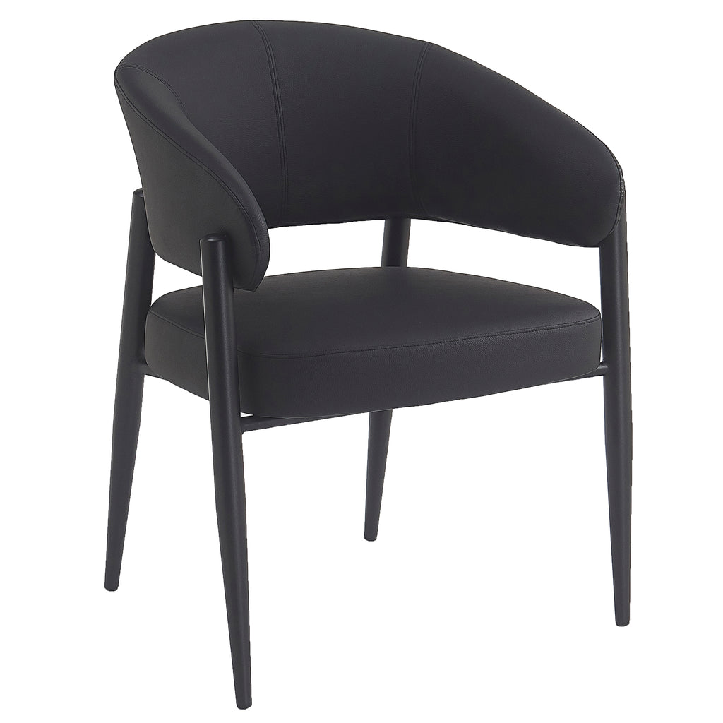 Bronson Dining/Lounge Chair (Black and Black) (Set of 2)