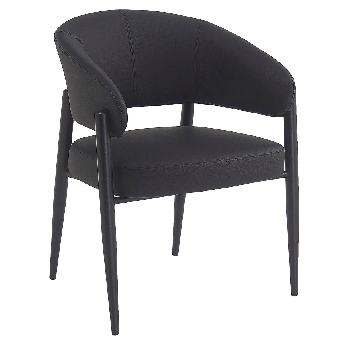 Bronson Dining/Lounge Chair (Black and Black) (Set of 2)