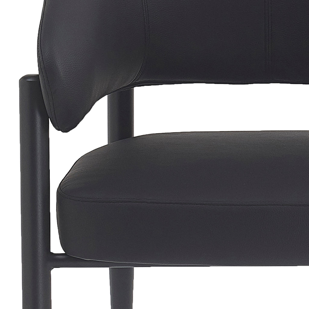 Bronson Dining/Lounge Chair (Black and Black) (Set of 2)