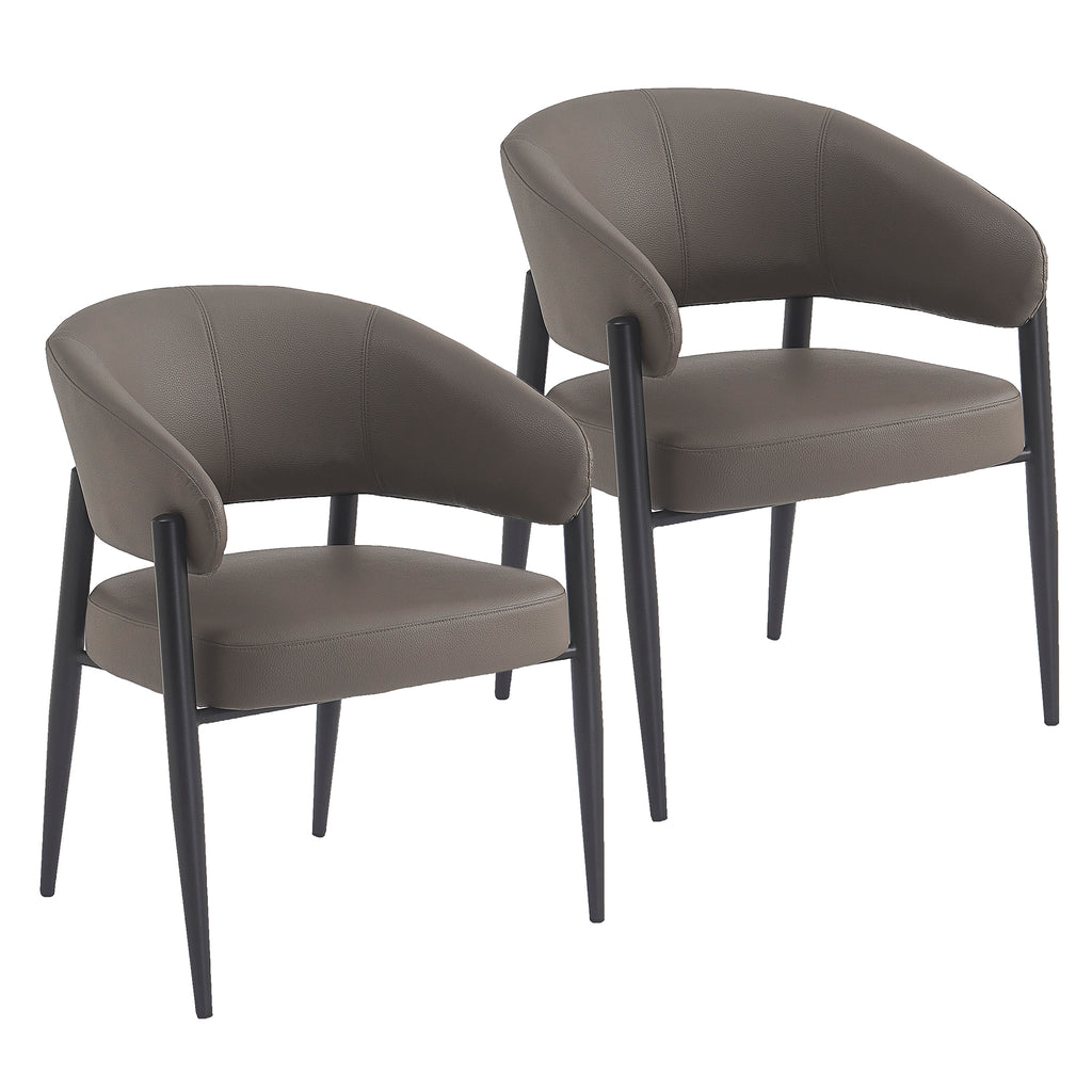 Bronson Dining/Lounge Chair (Stone and Black) (Set of 2)