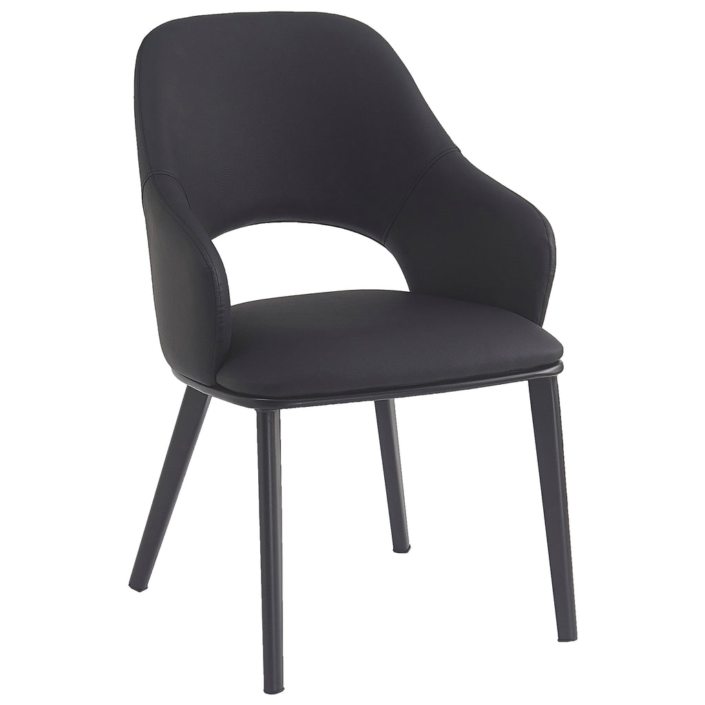 Denzel Dining/Lounge Chair (Black and Black) (Set of 4)