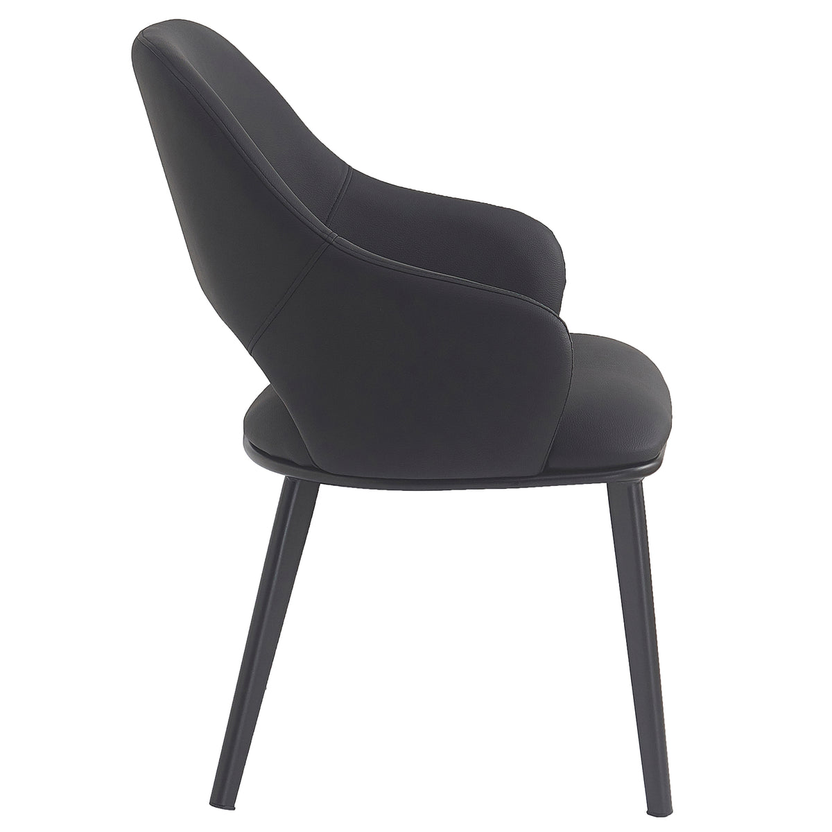 Denzel Dining/Lounge Chair (Black and Black) (Set of 4)