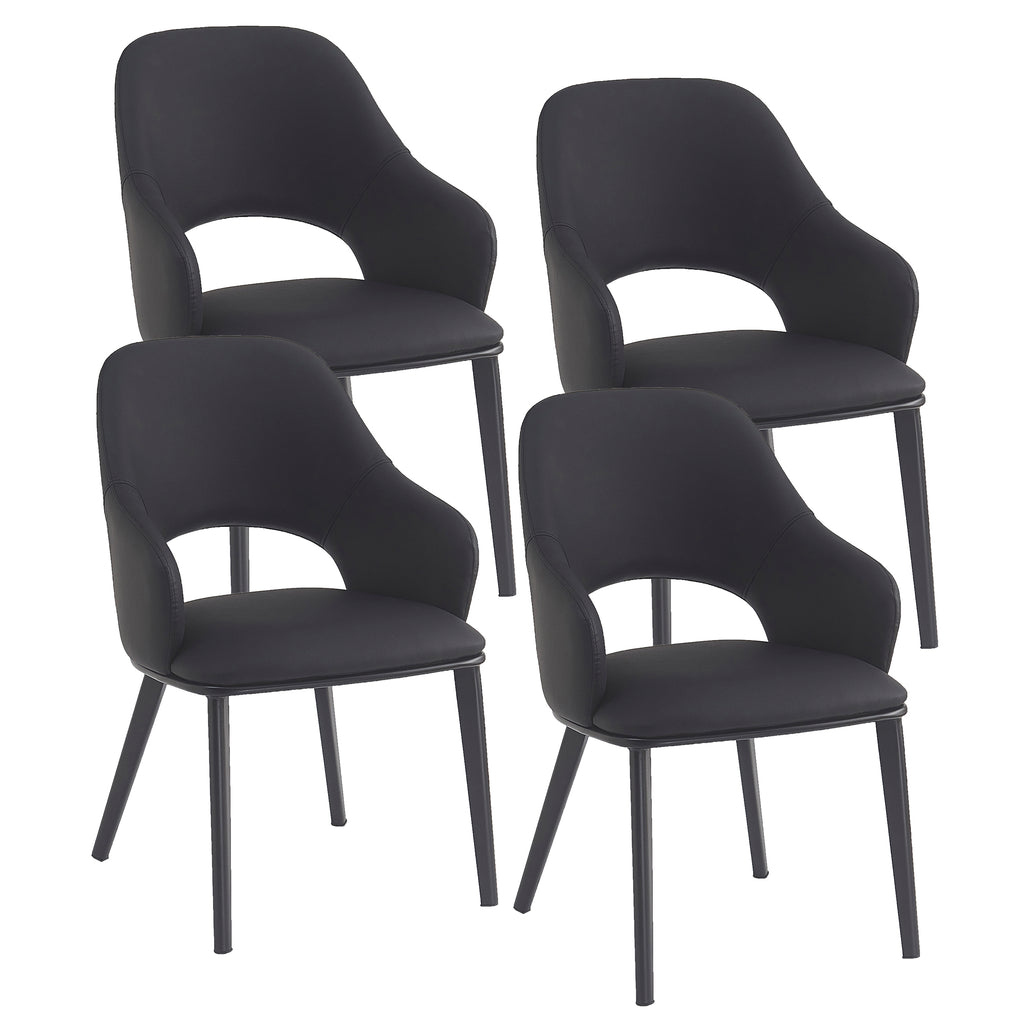 Denzel Dining/Lounge Chair (Black and Black) (Set of 4)