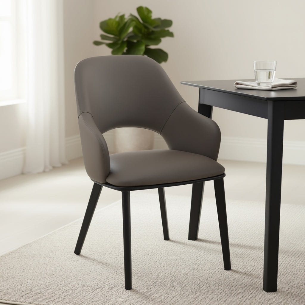 Denzel Dining/Lounge Chair (Stone and Black) (Set of 4)