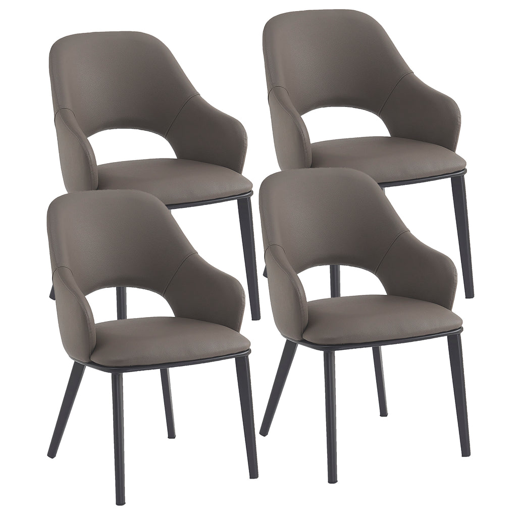 Denzel Dining/Lounge Chair (Stone and Black) (Set of 4)