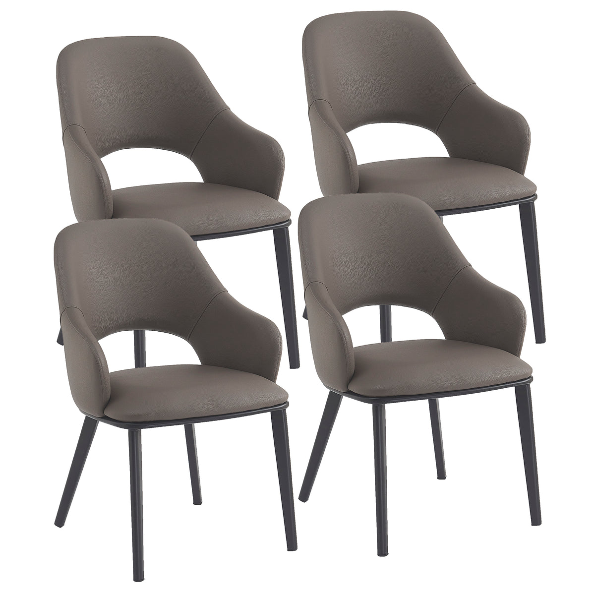 Denzel Dining/Lounge Chair (Stone and Black) (Set of 4)