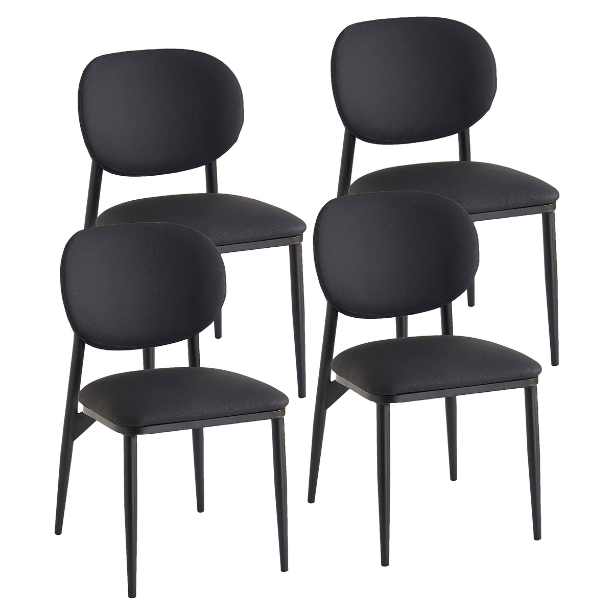 Gideon Dining/Lounge Chair (Black and Black) (Set of 4)