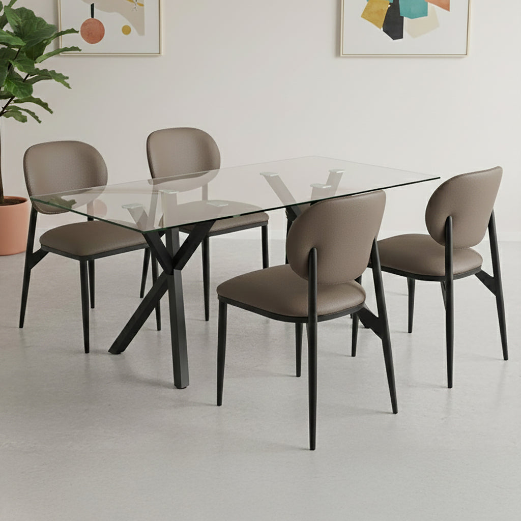 Gideon Dining/Lounge Chair (Stone and Black) (Set of 4)