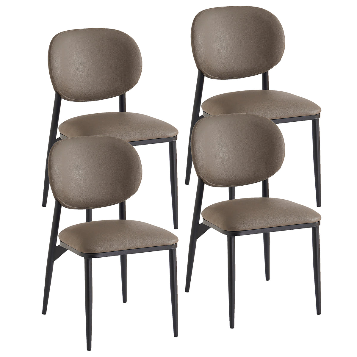 Gideon Dining/Lounge Chair (Stone and Black) (Set of 4)