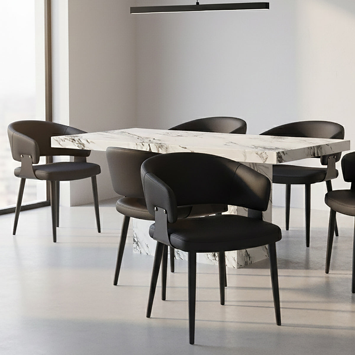 Sloane Dining/Lounge Chair (Black and Black) (Set of 4)