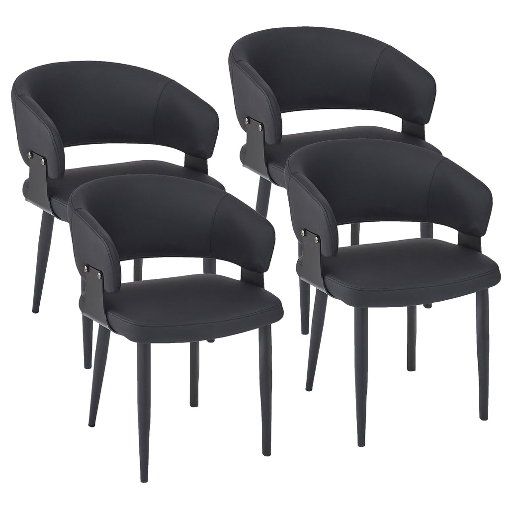 Sloane Dining/Lounge Chair (Black and Black) (Set of 4)