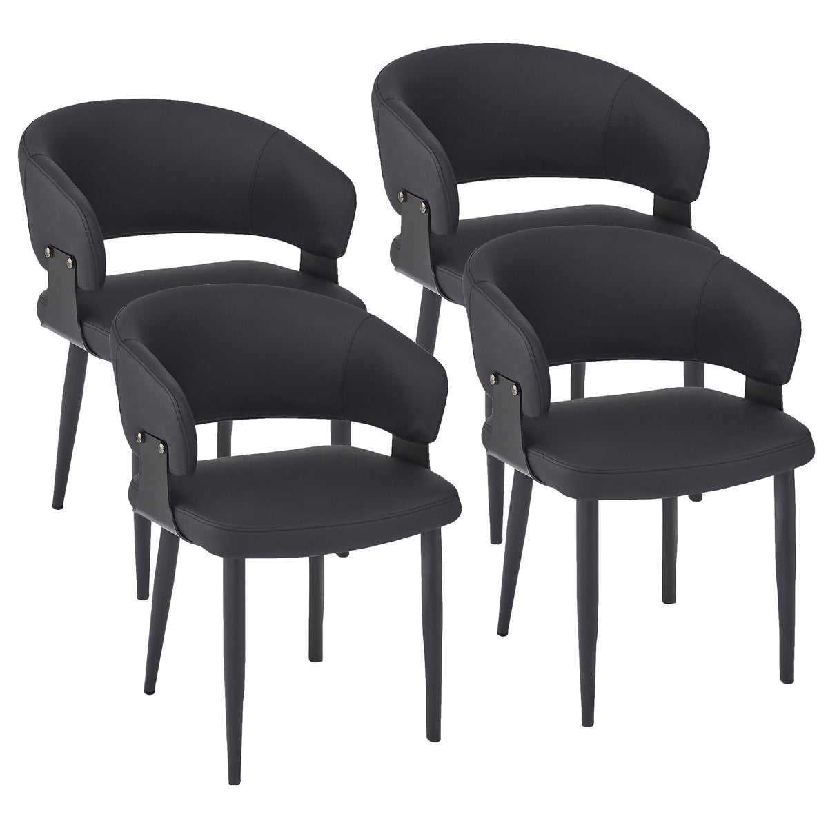 Sloane Dining/Lounge Chair (Black and Black) (Set of 4)