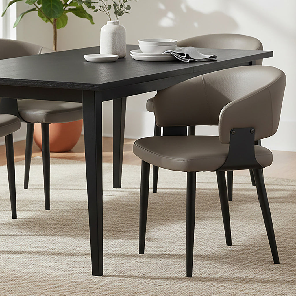 Sloane Dining/Lounge Chair (Stone and Black) (Set of 4)