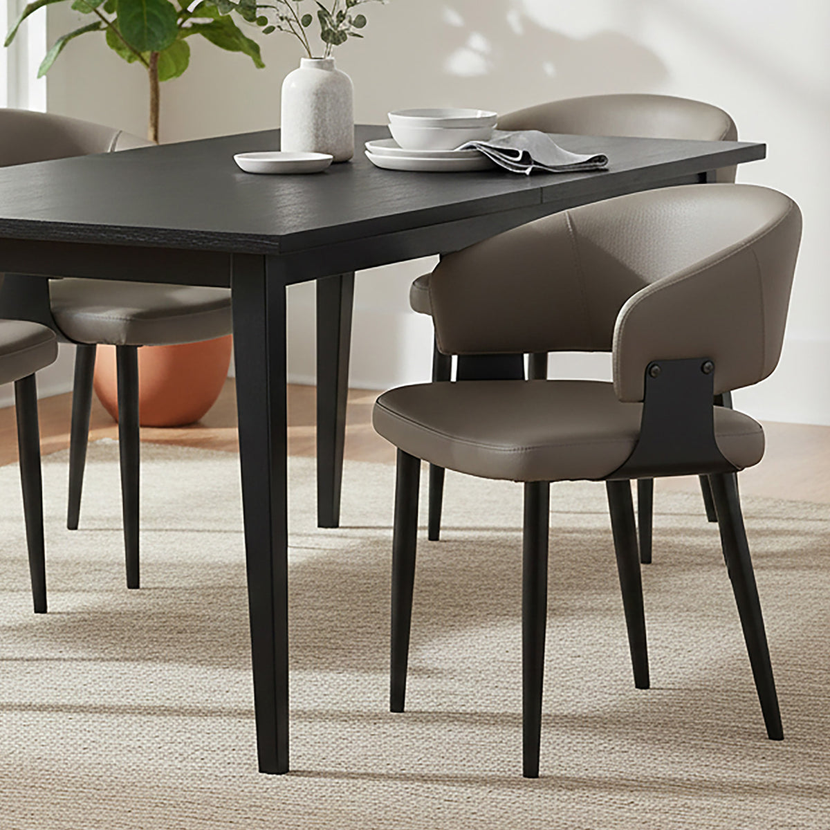 Sloane Dining/Lounge Chair (Stone and Black) (Set of 4)