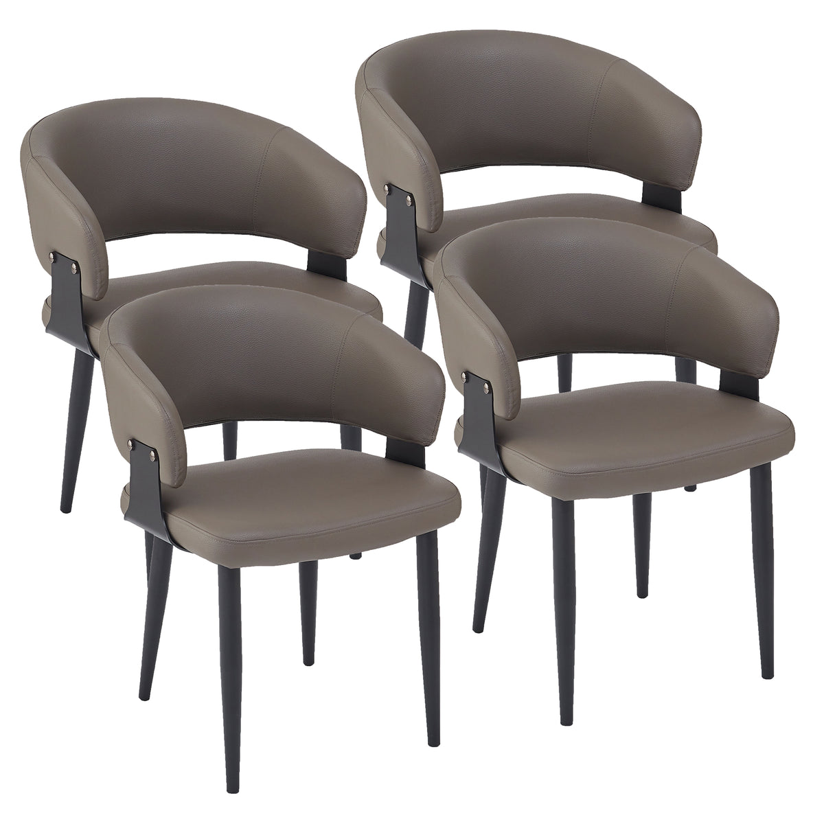 Sloane Dining/Lounge Chair (Stone and Black) (Set of 4)