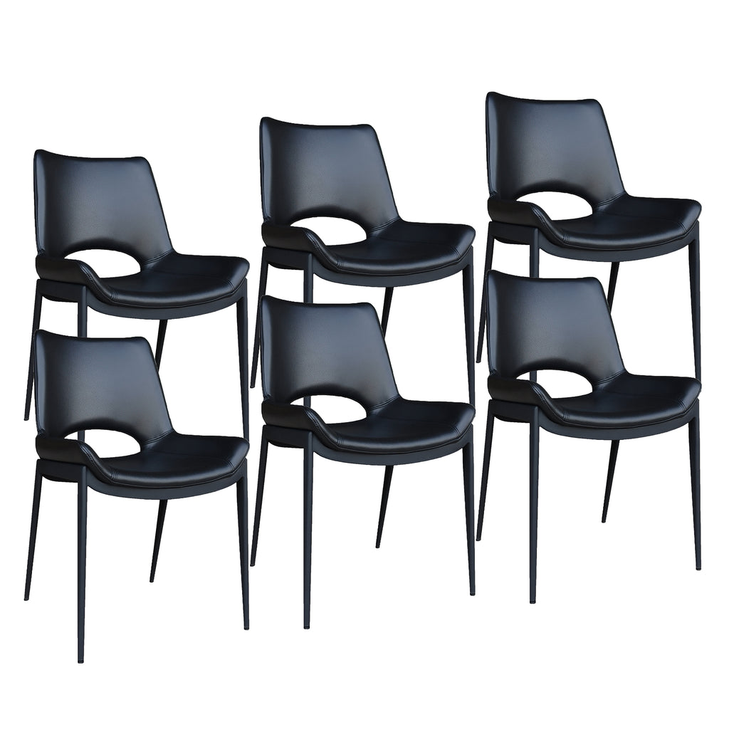 Icona Dining/Lounge Chair (Black and Black) (Set of 6)